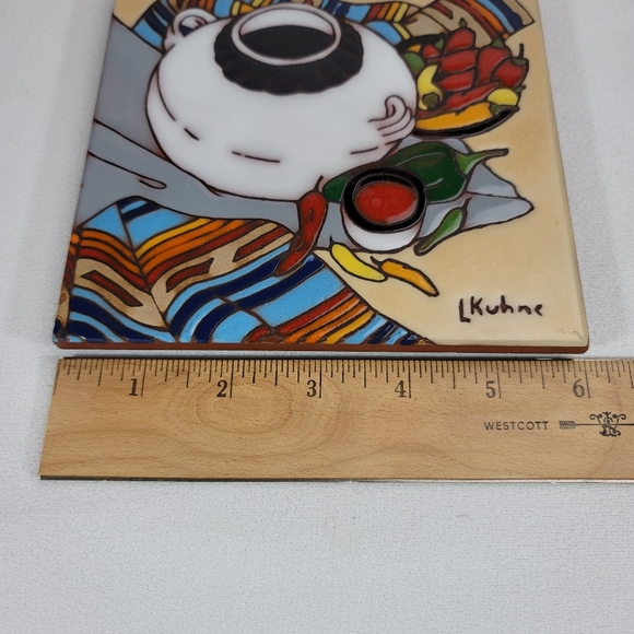 L Kuhne Southwestern Theme Hand-Painted Tile - Picture 5 of 12